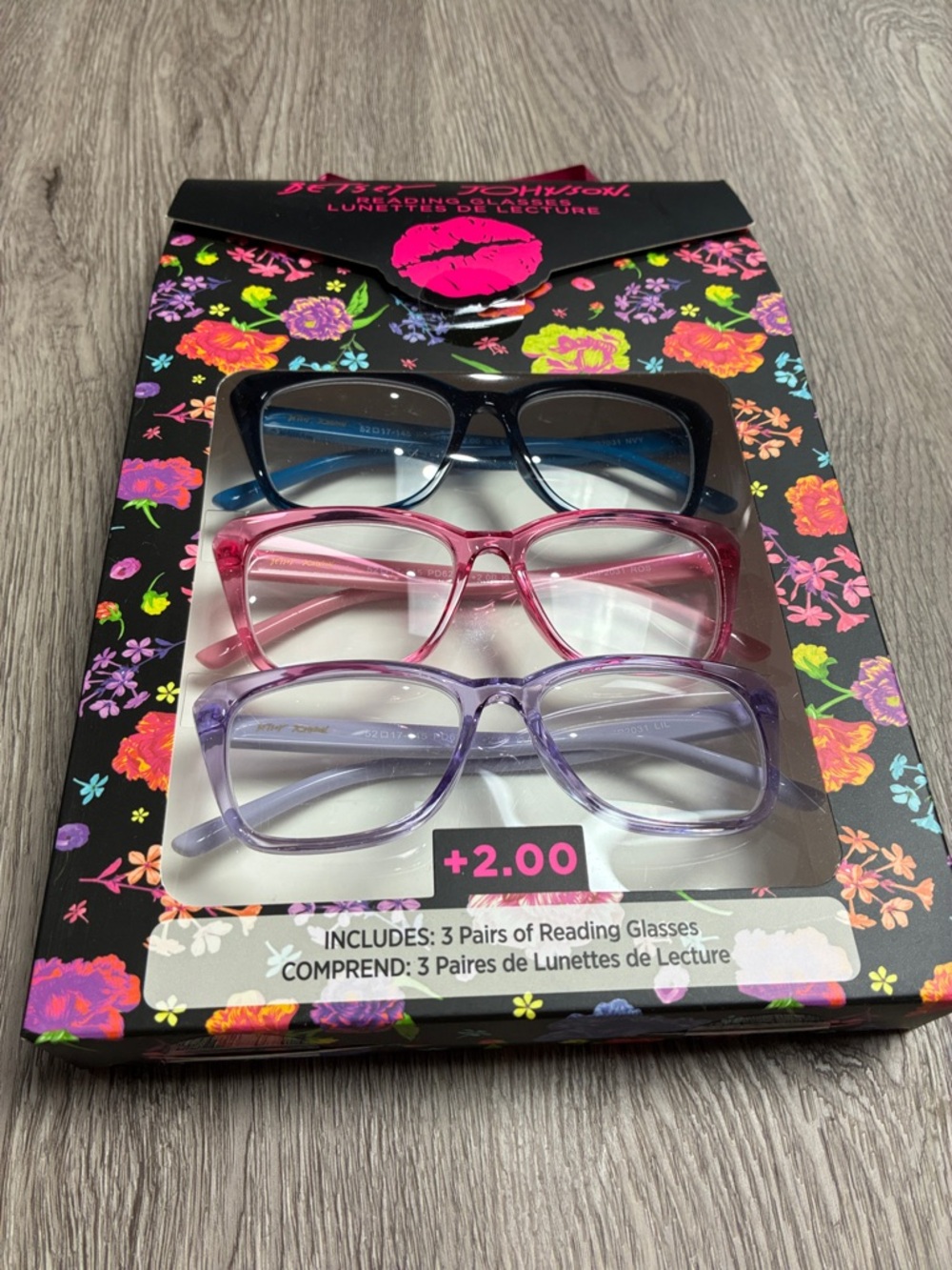 👓 Betsey Johnson Reading Glasses 3-Pack Bundle (+1.50 & +2.00 Options)
